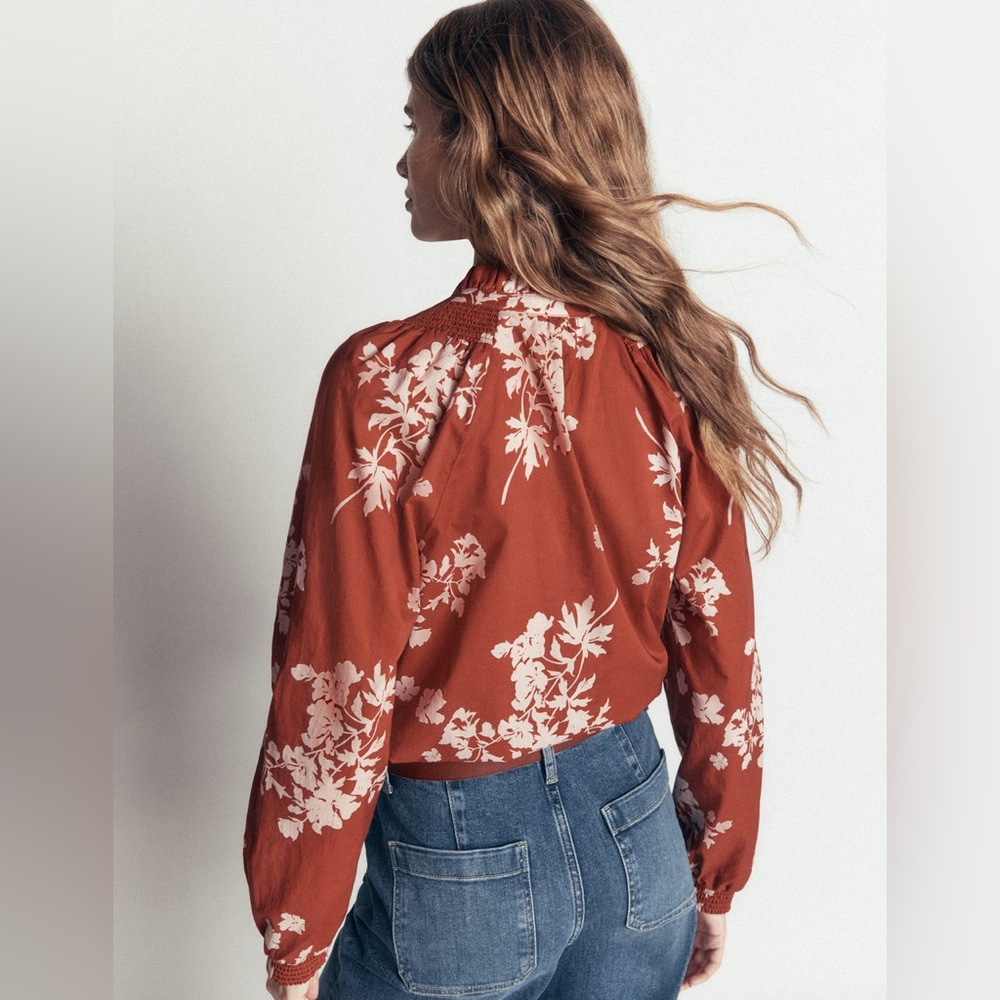 NWT Boden Erica Cotton Frill Top in Arabian Spice, Flecked Bunch - Picture 4 of 11